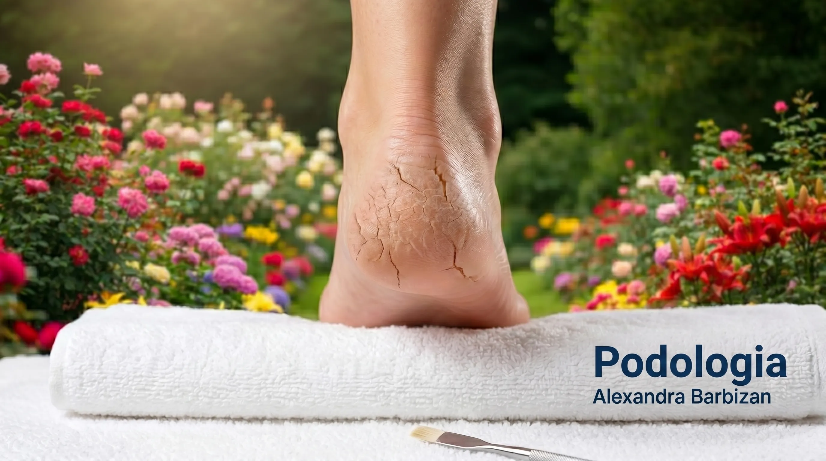 Tratamento de hidratação e desbaste para calcanhares com rachaduras e pés rachados